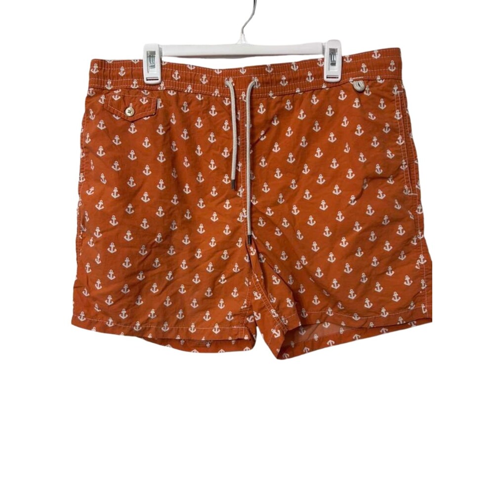 Polo Ralph Lauren Swim Shorts Men's Large Trunks Boardshorts Anchor Mesh Orange